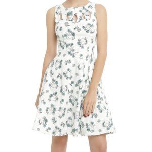 Hot Topic M Jrs Cutout Swing Skull Floral Dress